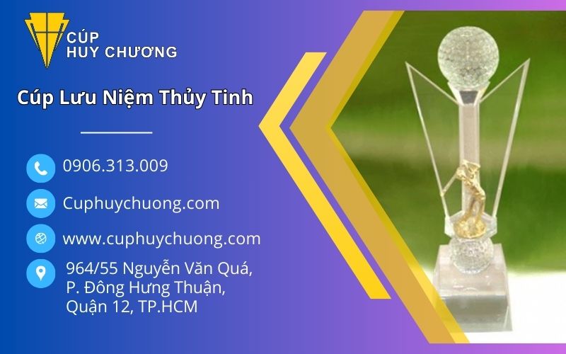 cúp lưu niệm thủy tinh