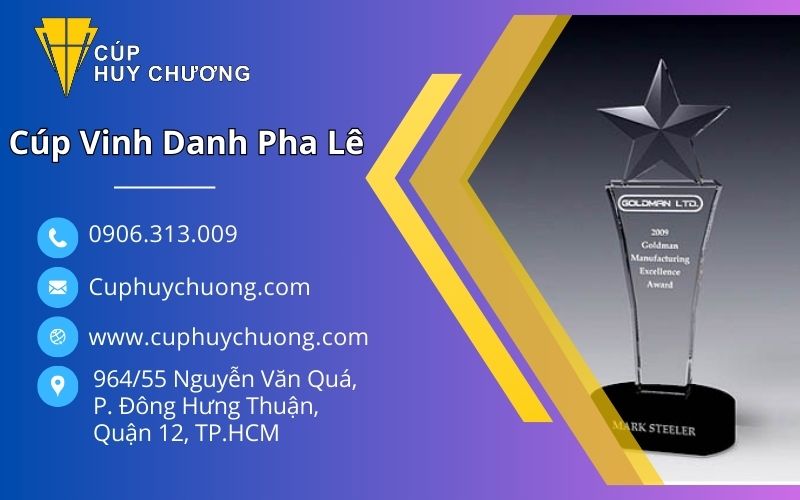 cúp vinh danh pha lê