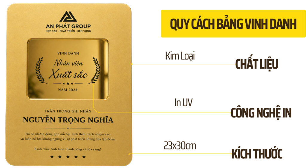 BẢNG VINH DANH GỖ ĐỒNG