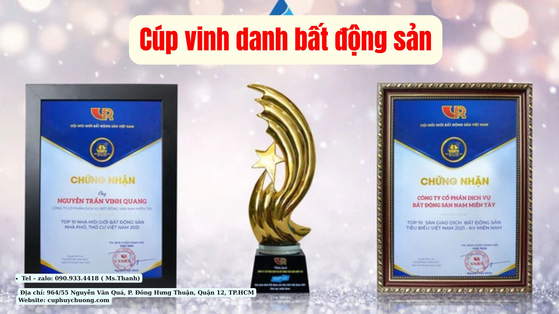 cúp vinh danh bất động sản