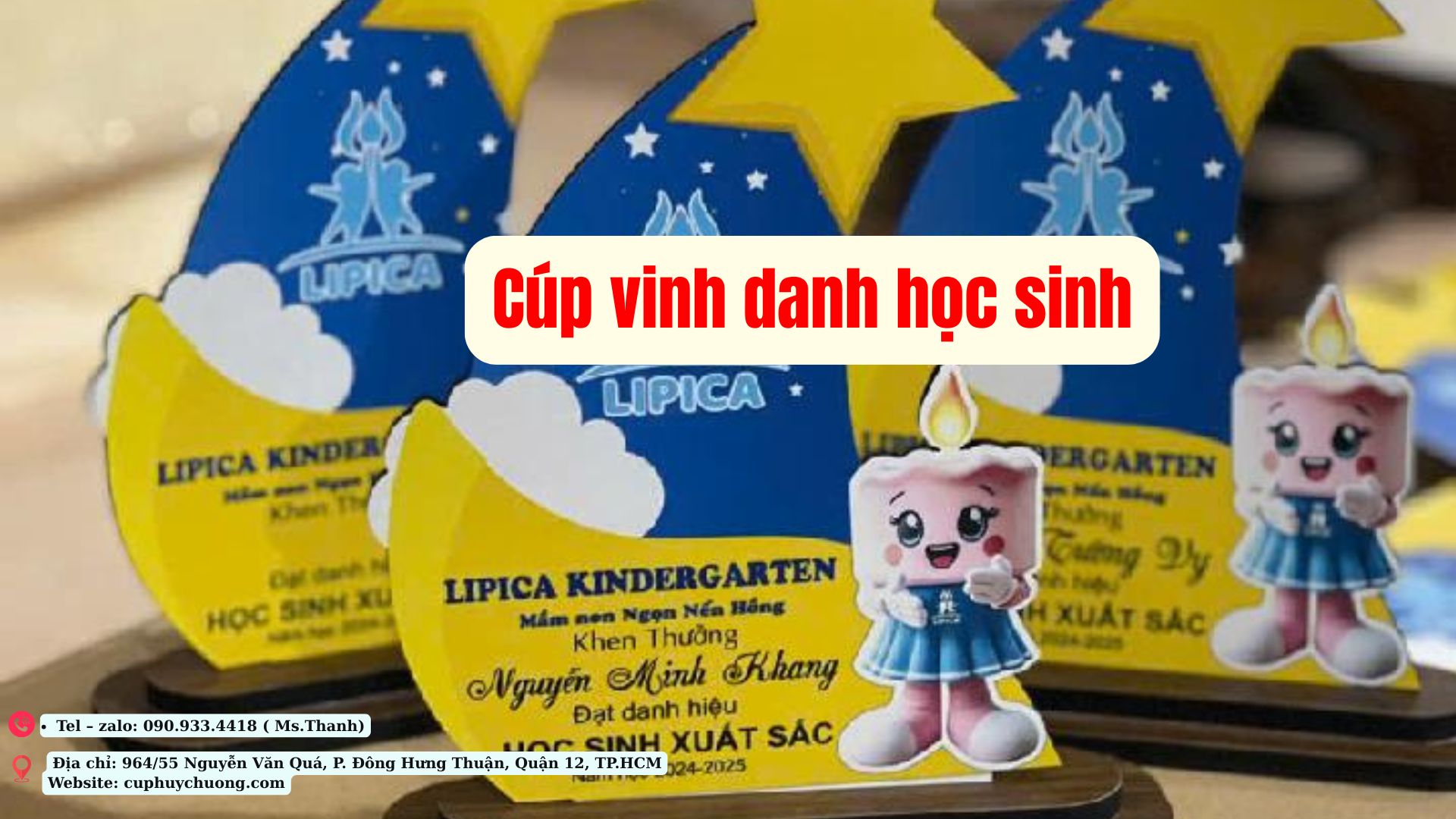cúp vinh danh học sinh