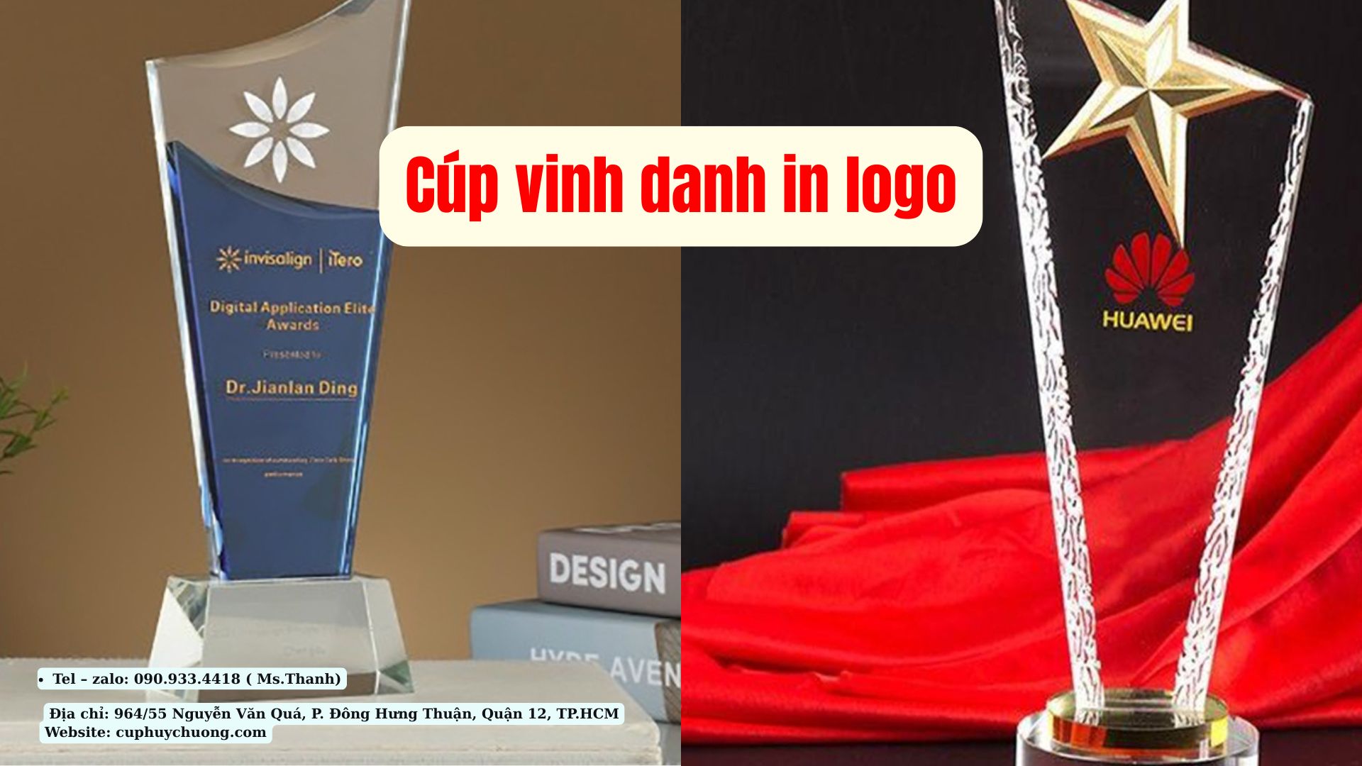cúp vinh danh in logo