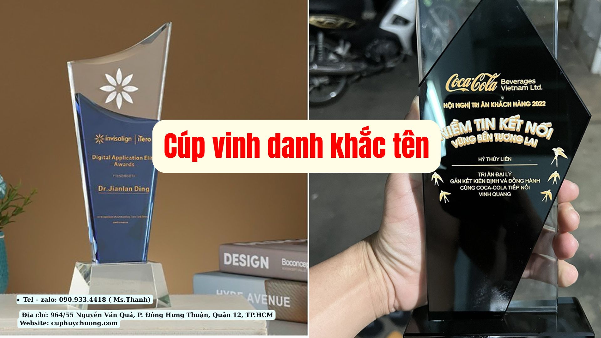 cúp vinh danh khắc tên