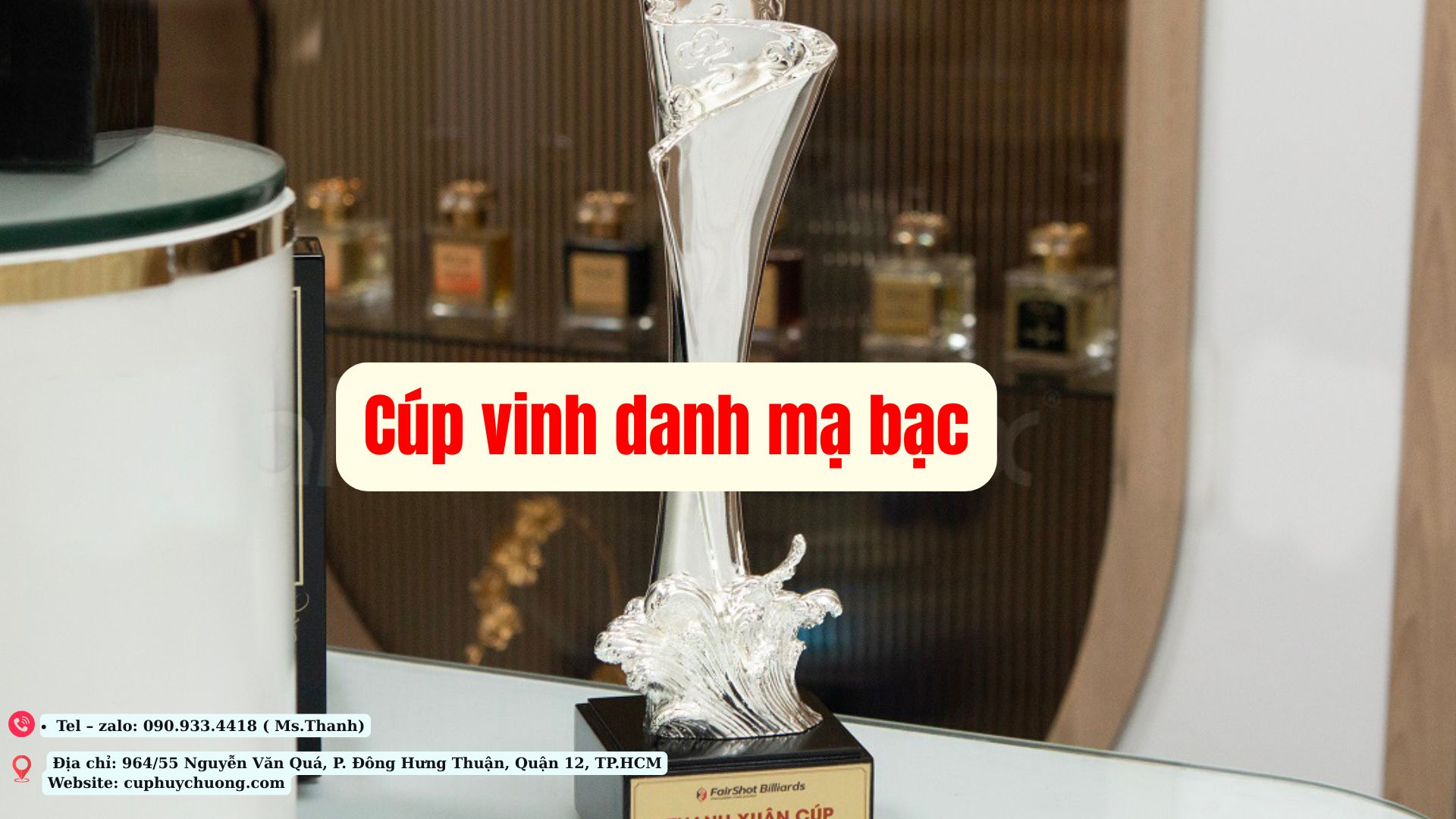 cúp vinh danh mạ bạc