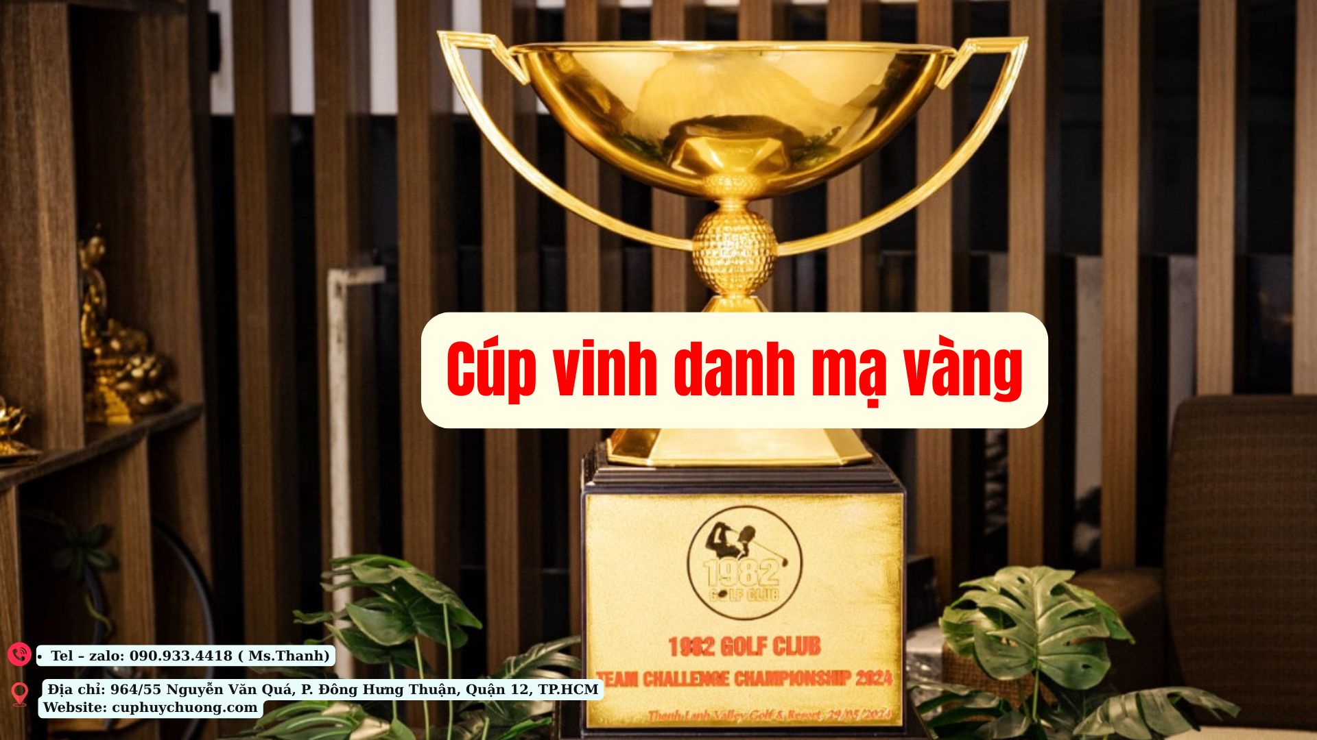 cúp vinh danh mạ vàng