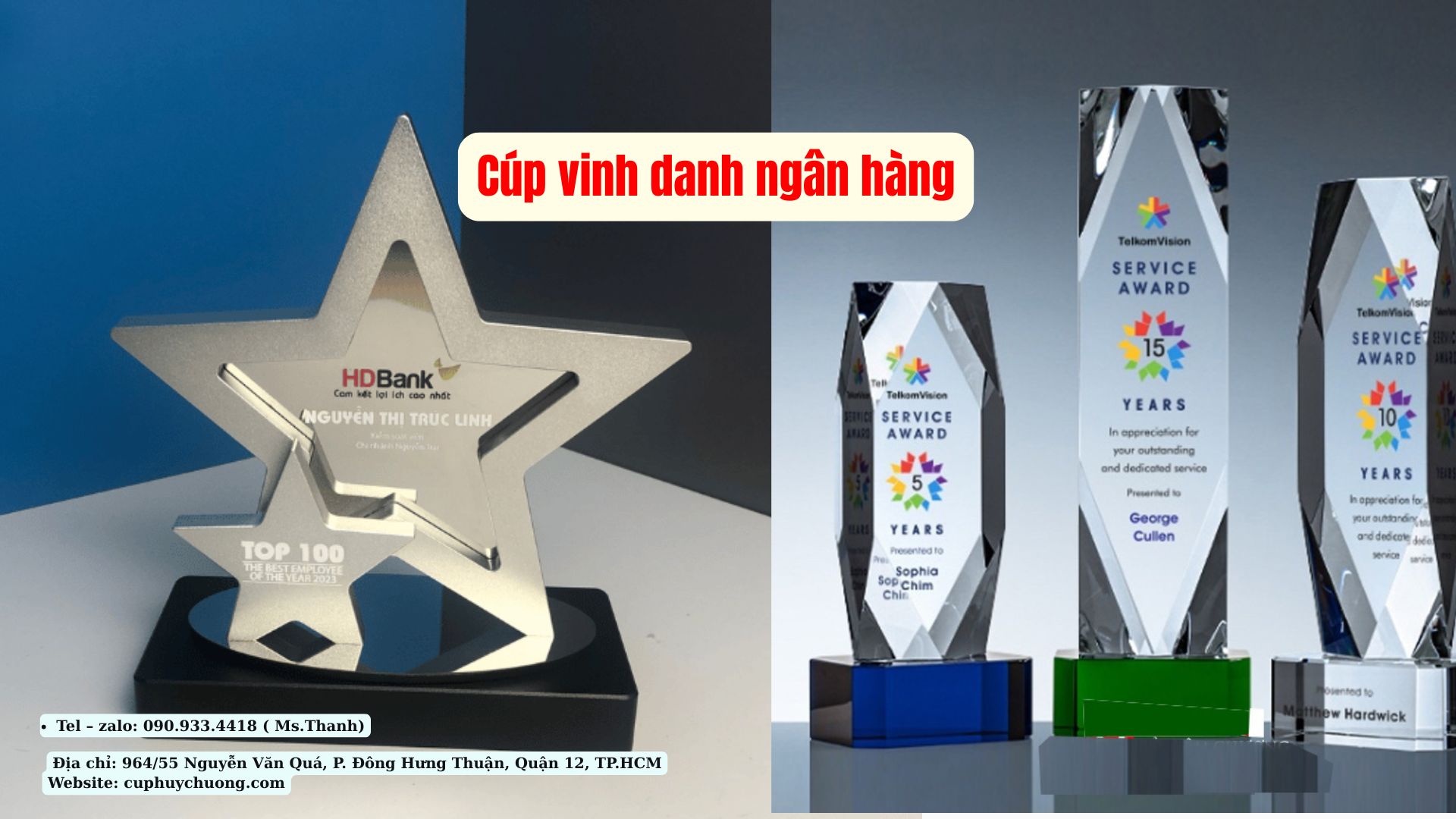 cúp vinh danh ngân hàng