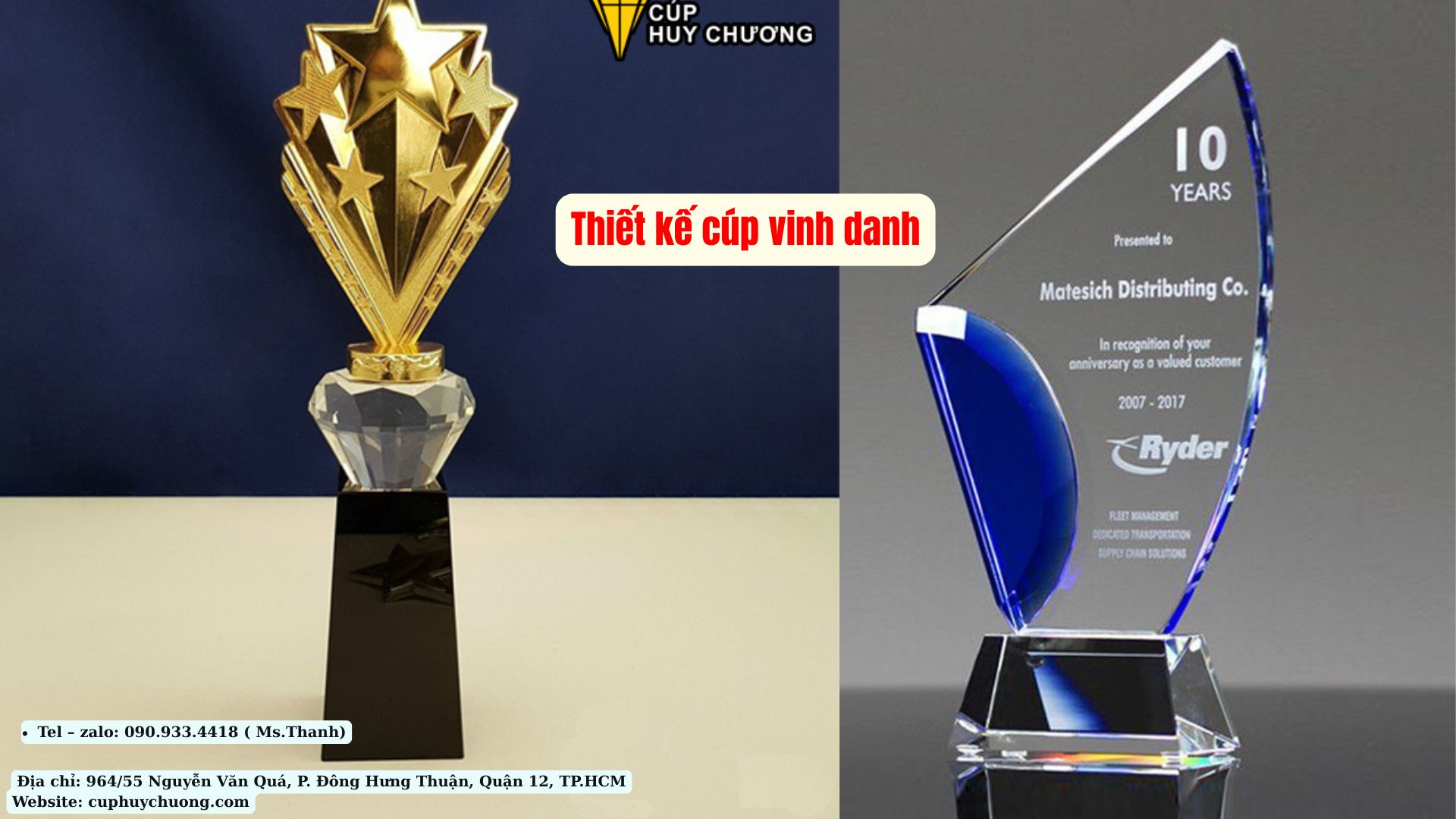 thiết kế cúp vinh danh