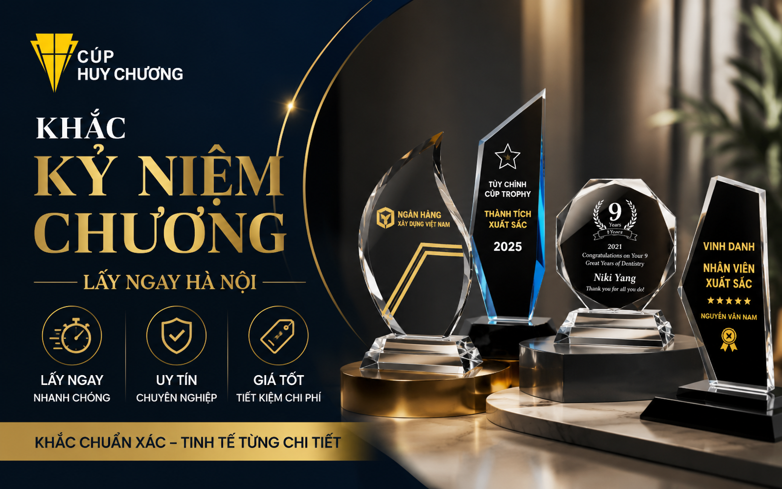Khắc kỷ niệm chương lấy ngay Hà Nội