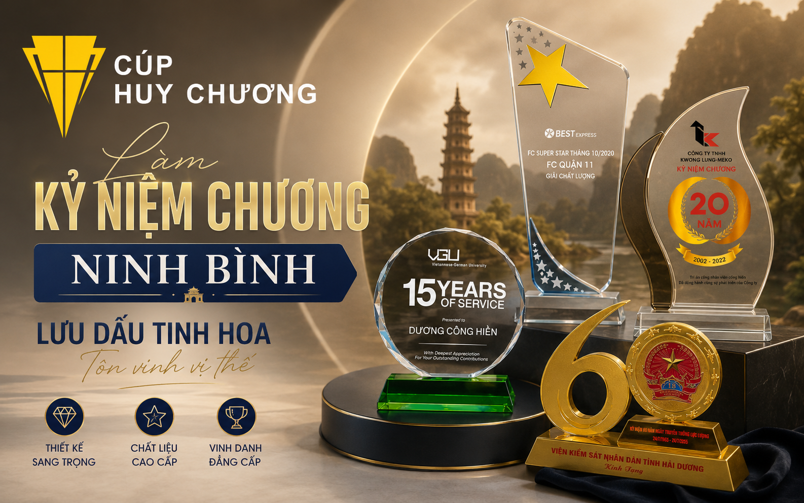 Làm kỷ niệm chương Ninh Bình
