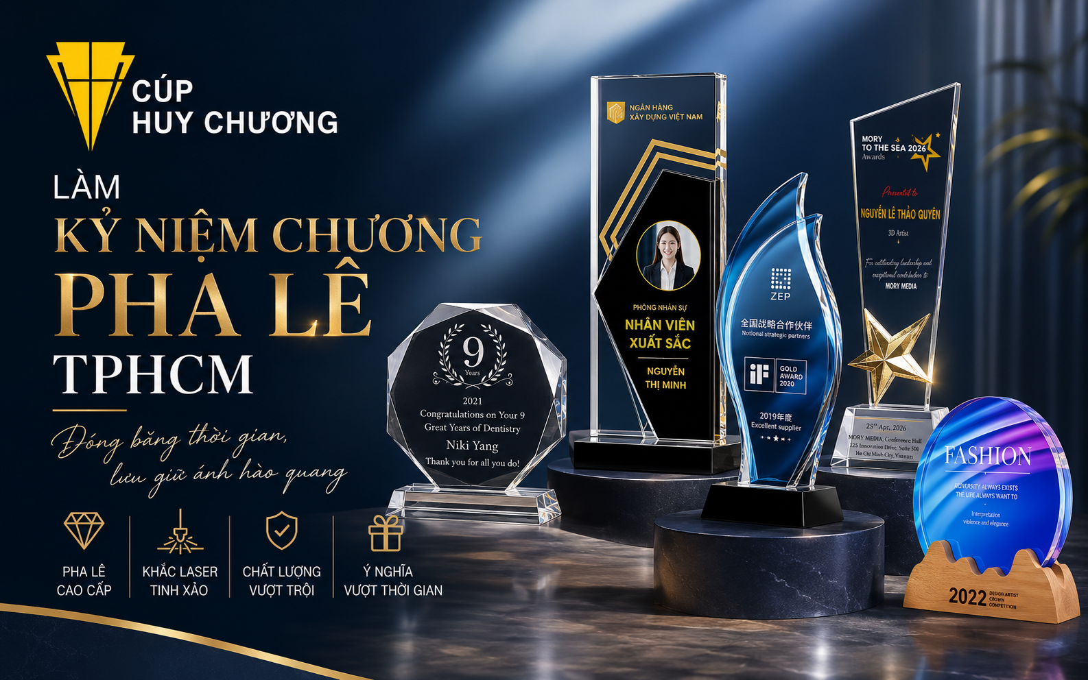 Làm kỷ niệm chương pha lê TPHCM