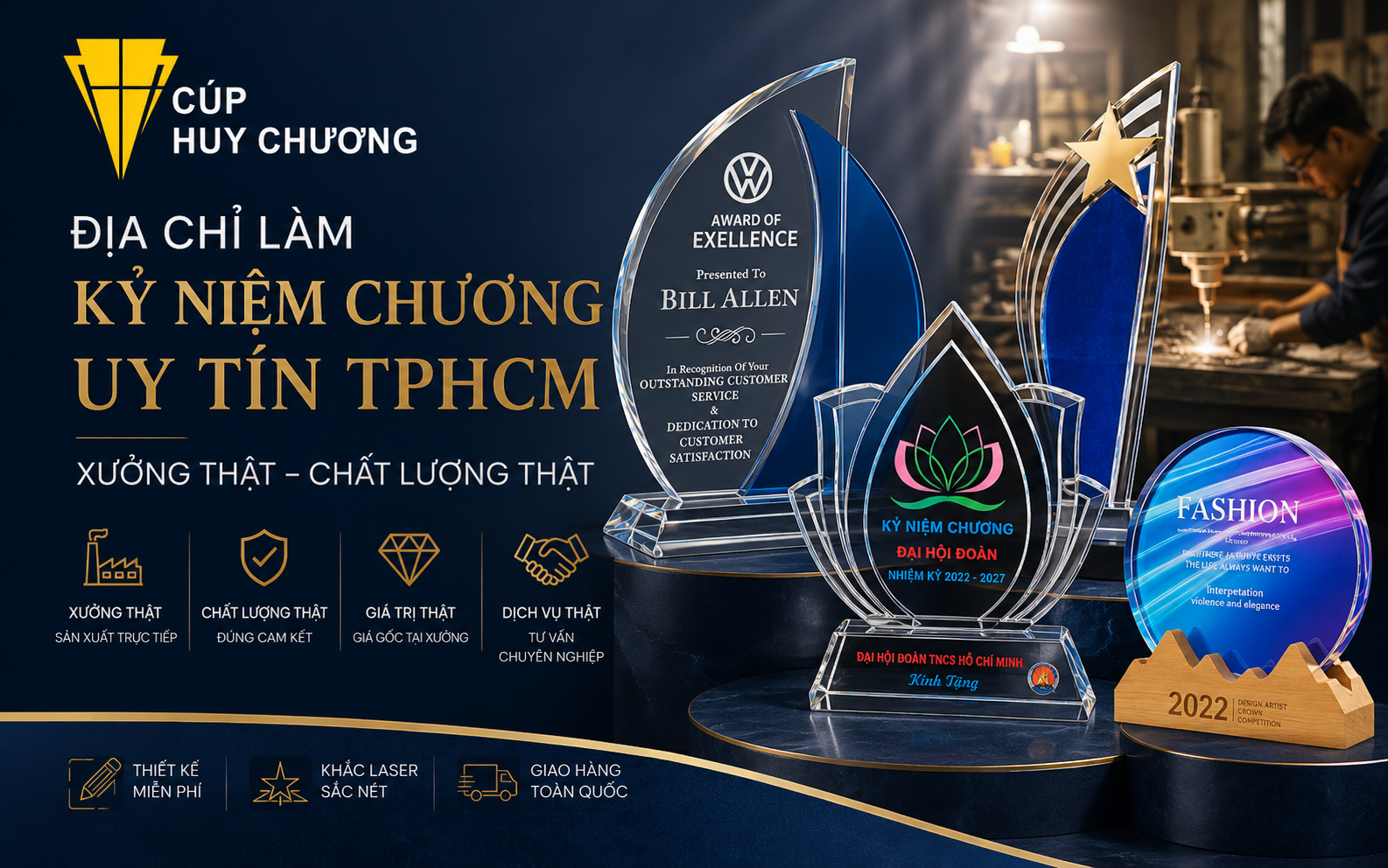 địa chỉ làm kỷ niệm chương uy tín TPHCM