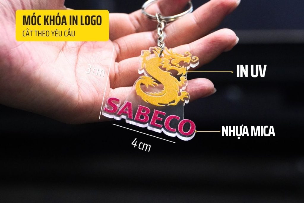 moc khoa mica qua tang in logo moc khoa in logo